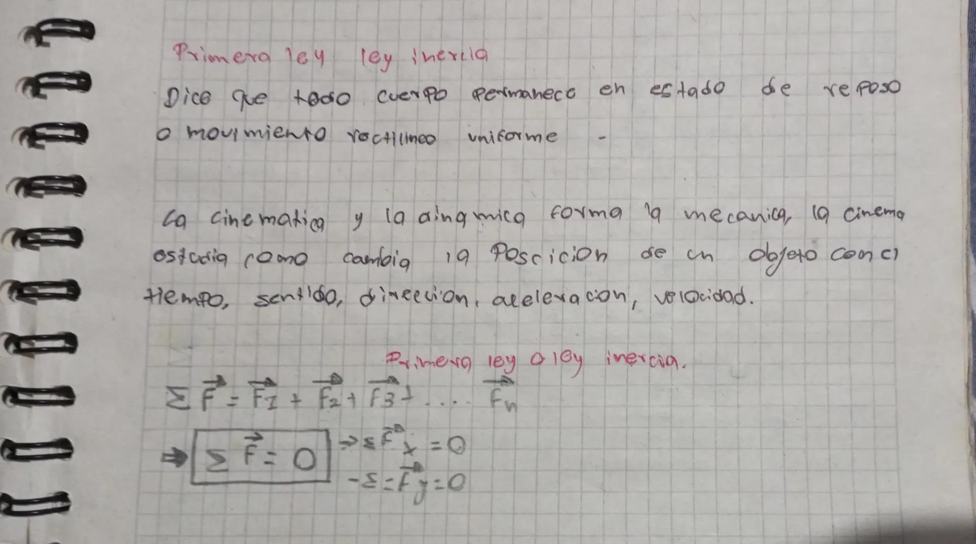 100
Primera ley
ley theria
Dice que todo cuerpo permaneco
eh
estado
de
re poso
。 movimiento rectilineo
Uniforme
La cinematic y la dinamica f