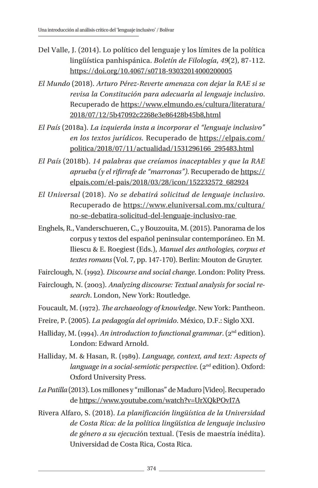 Literatura y Lingüística N° 40
ISSN 0716 5811/pp. 355-375
DOI: 10.29344/0717621X.40.2071
Una introducción al análisis crítico del 'lenguaje
