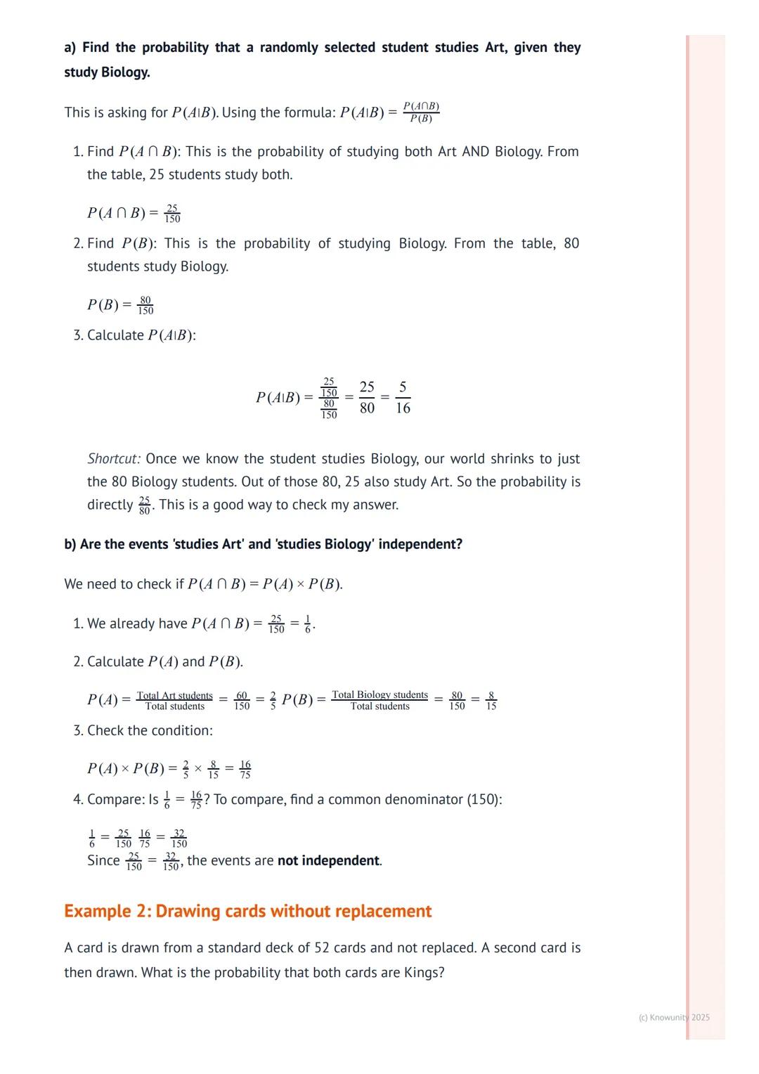 # Conditional Probability and
Independence

What is conditional probability?

This is about how the probability of an event changes when we 
