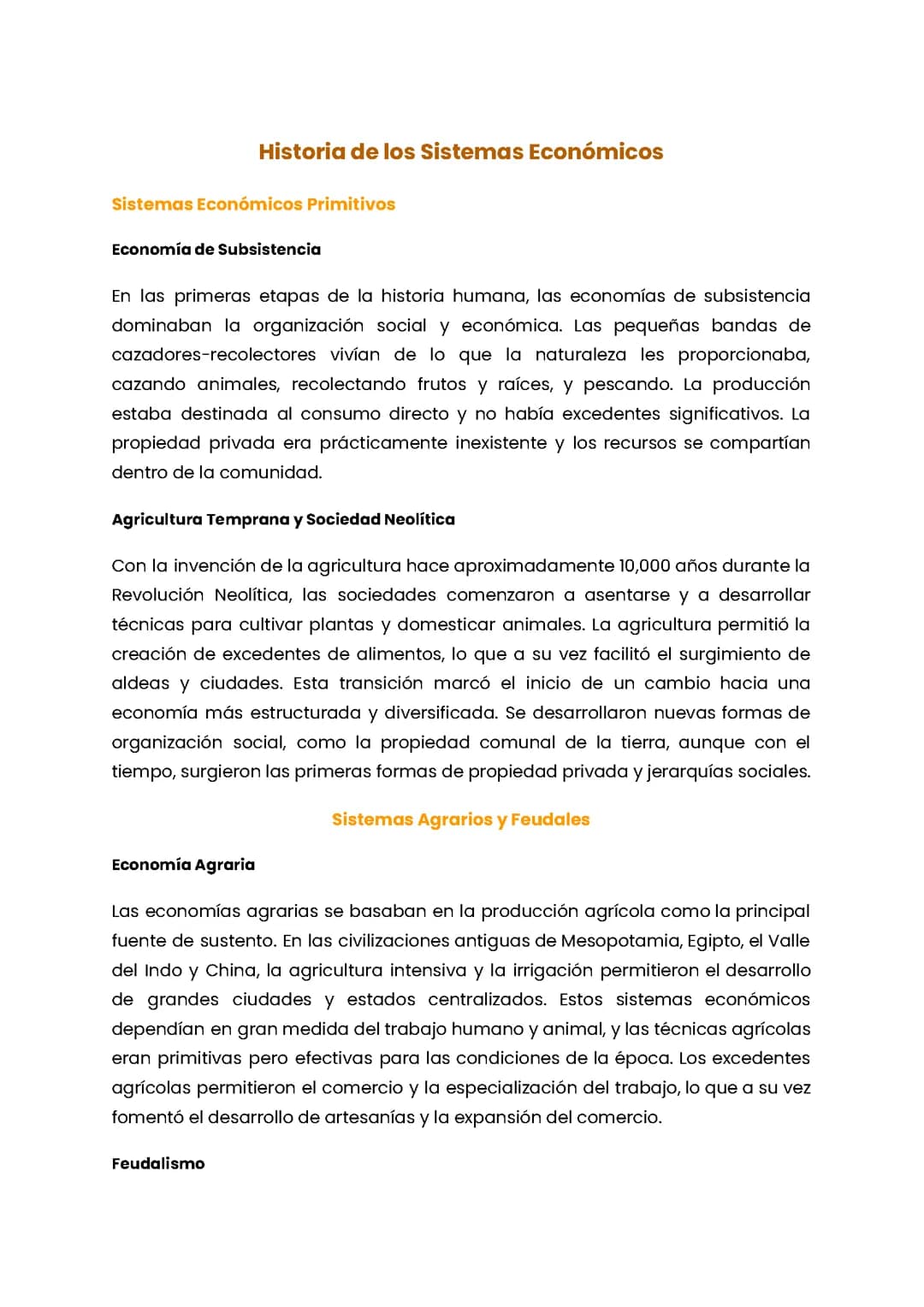 Historia de los Sistemas Económicos