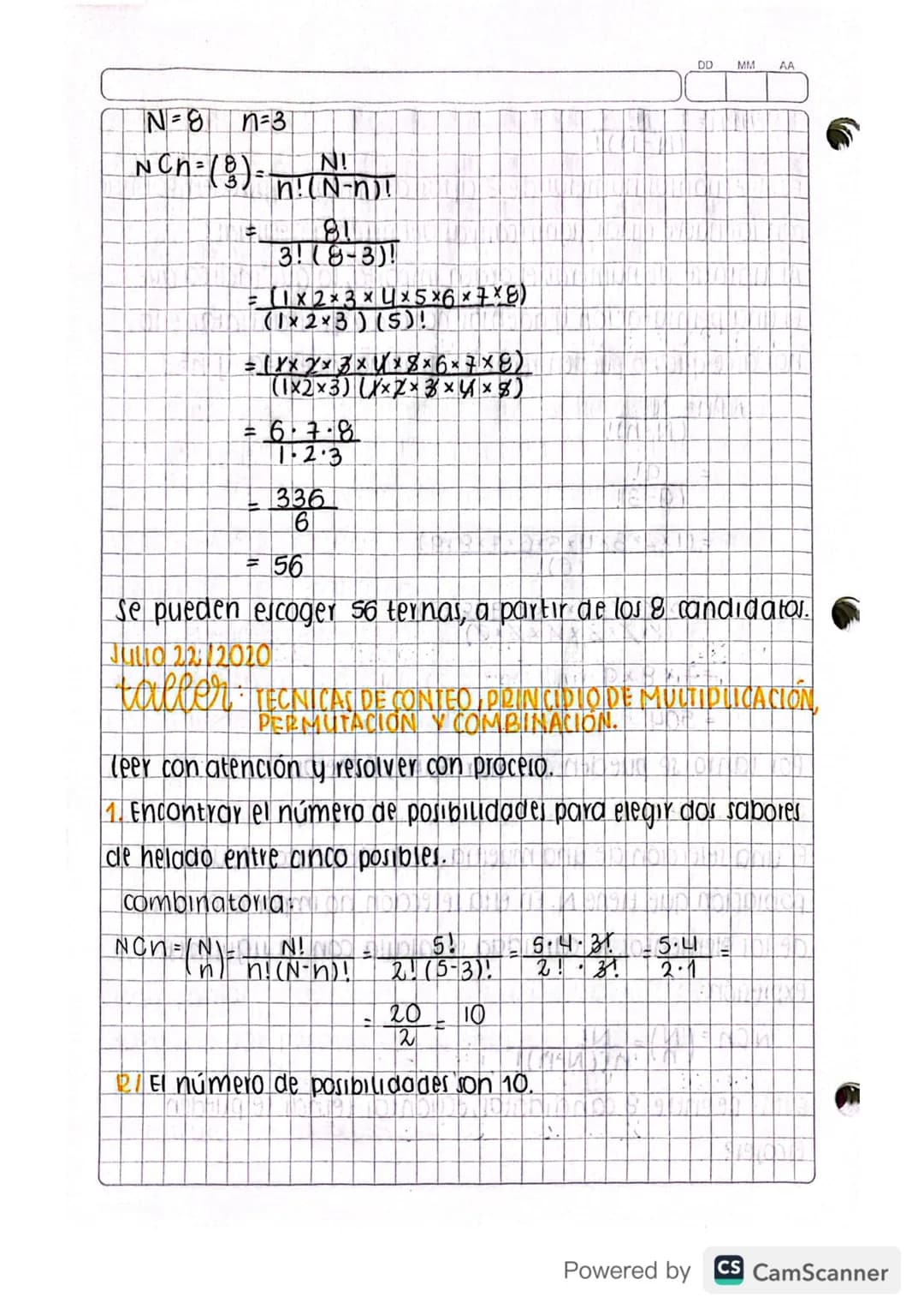 1
DD MM AA
Julio 10/2020
activiolad: LECTURA V ANÁLISIS SOBRE EXPERIMENTOS
ALEATORIO PROBABILIDAD Y CONTEO.
①Explicar la tercera ley de Kepl