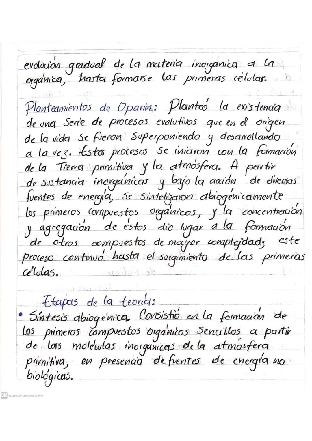- Teoria del espontaneismo tévolucionistica de Opanin.-
Teoría de Oparin.s roput no aquo y asimil

En 1922, el bioquímico soviético Alexande