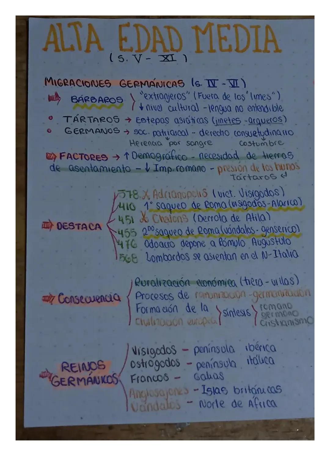 Características de la Alta Edad Media y los Reinos Germánicos