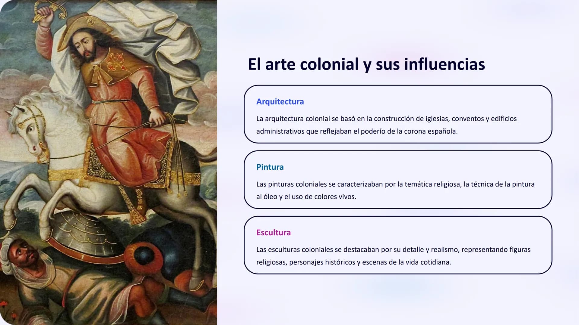 Historia del Arte
Latinoamericano
El arte latinoamericano abarca una rica historia que se remonta a las
culturas prehispánicas y ha sido mol