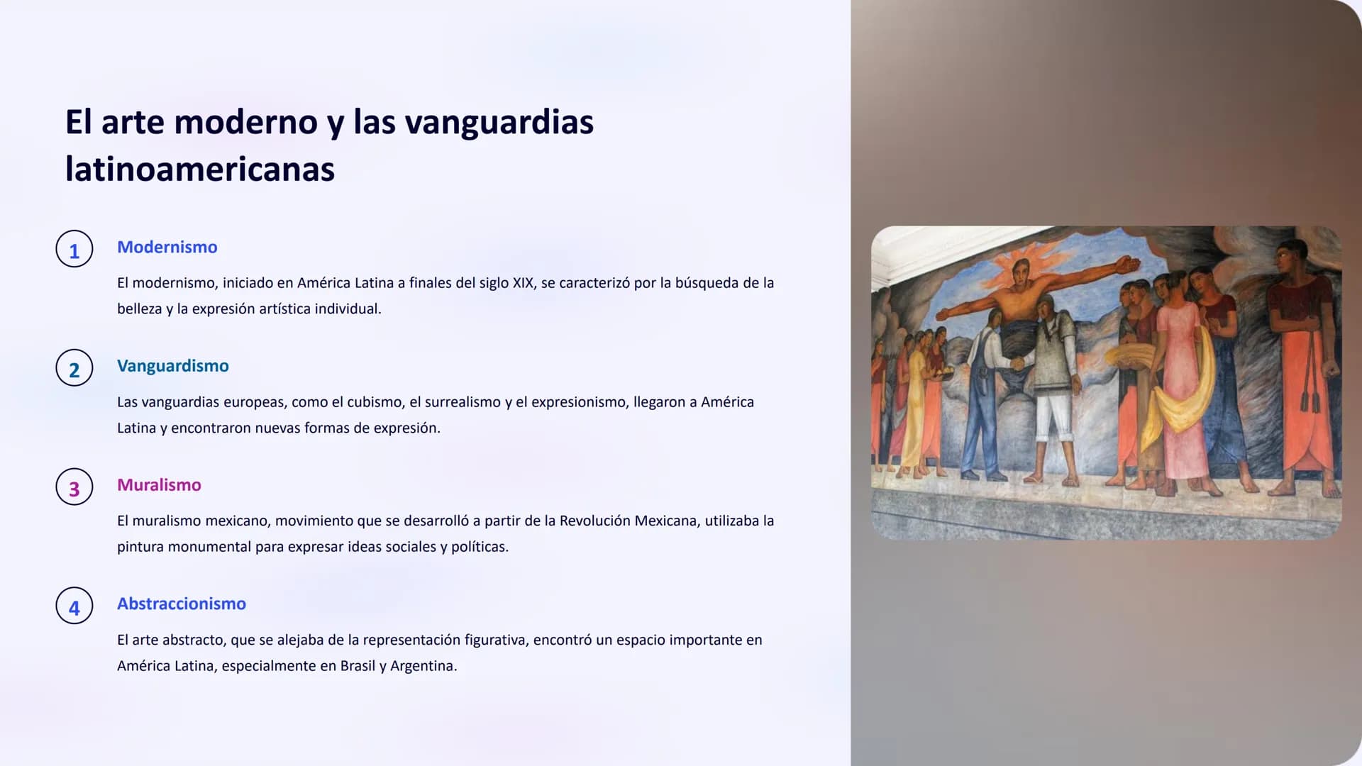 Historia del Arte
Latinoamericano
El arte latinoamericano abarca una rica historia que se remonta a las
culturas prehispánicas y ha sido mol