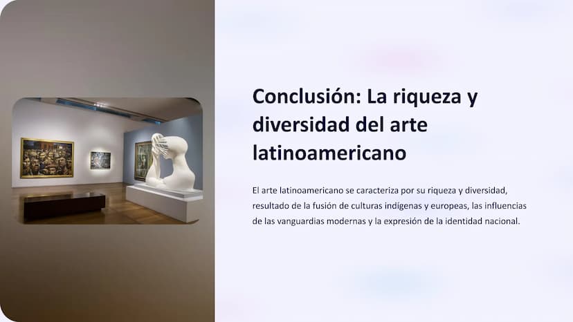 Historia del Arte
Latinoamericano
El arte latinoamericano abarca una rica historia que se remonta a las
culturas prehispánicas y ha sido mol