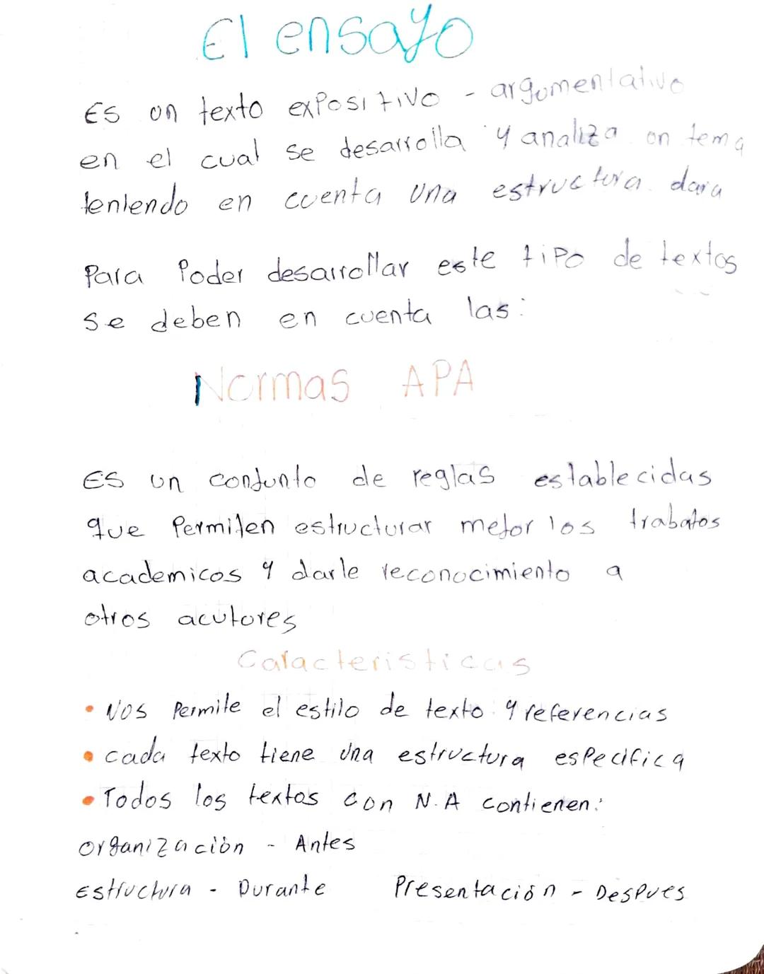 # El ensayo

Es un texto expositivo - argumentative
en el cual se desarrolla y analiza on tema
tenlendo en cuenta una estructura dara

Para 