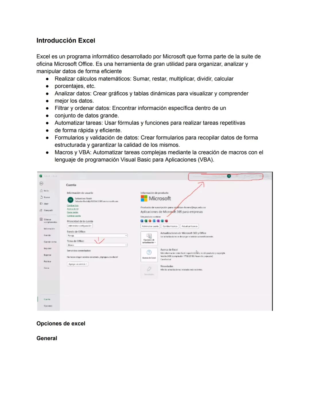 Introducción Excel
Excel es un programa informático desarrollado por Microsoft que forma parte de la suite de
oficina Microsoft Office. Es u