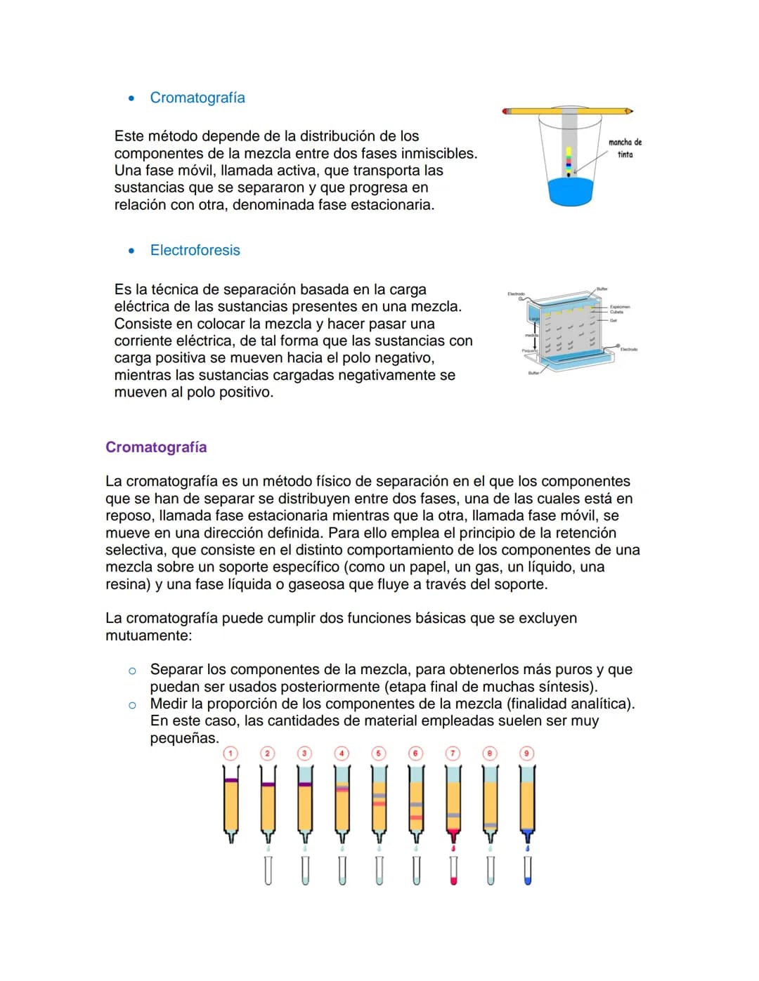 Métodos de separación de soluciones o mezclas homogéneas:
De manera natural es muy difícil que las sustancias puras que constituyen una
mezc