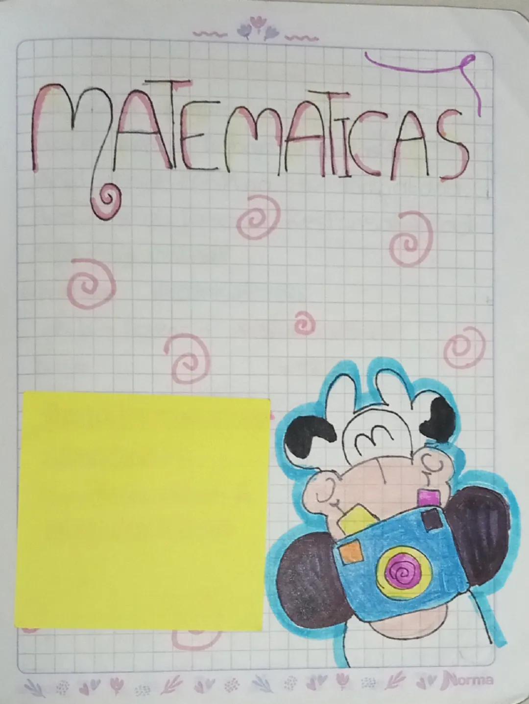 Portada para cuaderno de mátematicas📚✏️