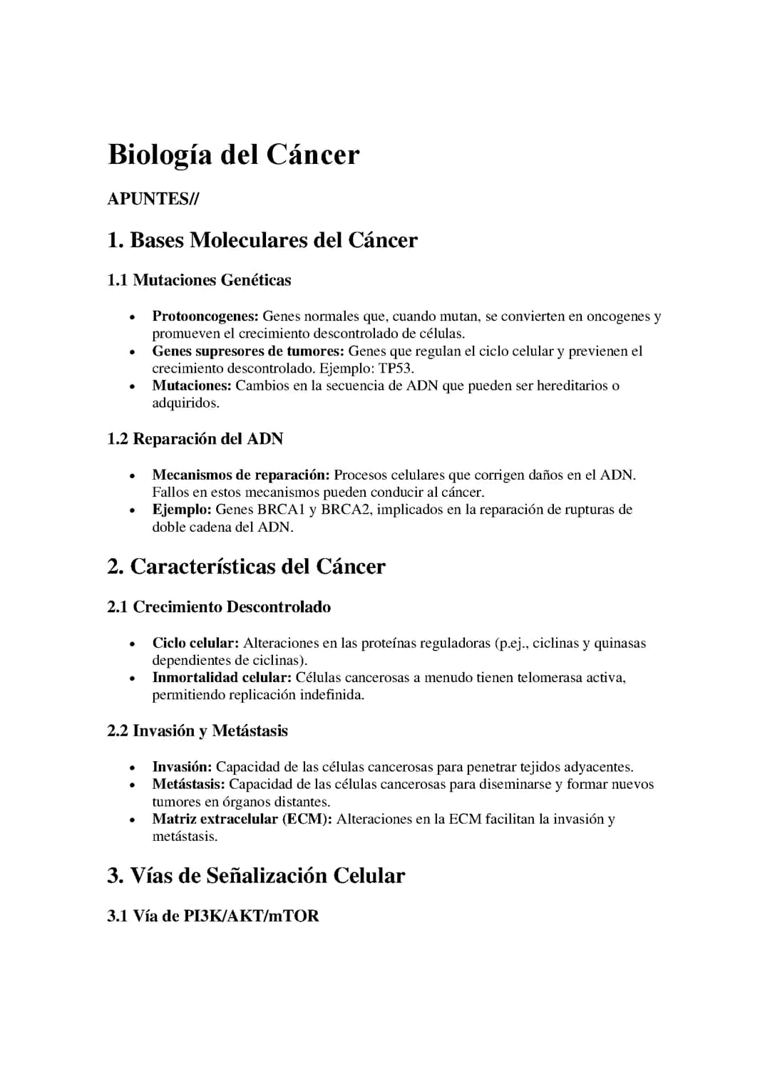 Biología del Cáncer