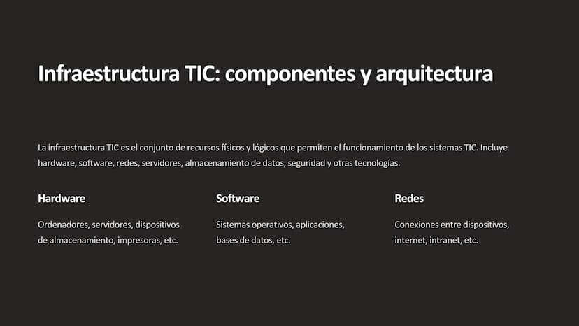 las Tecnologías de la
Información y
Comunicación (TIC)
Las Tecnologías de la Información y Comunicación (TIC) son un conjunto de
herramienta