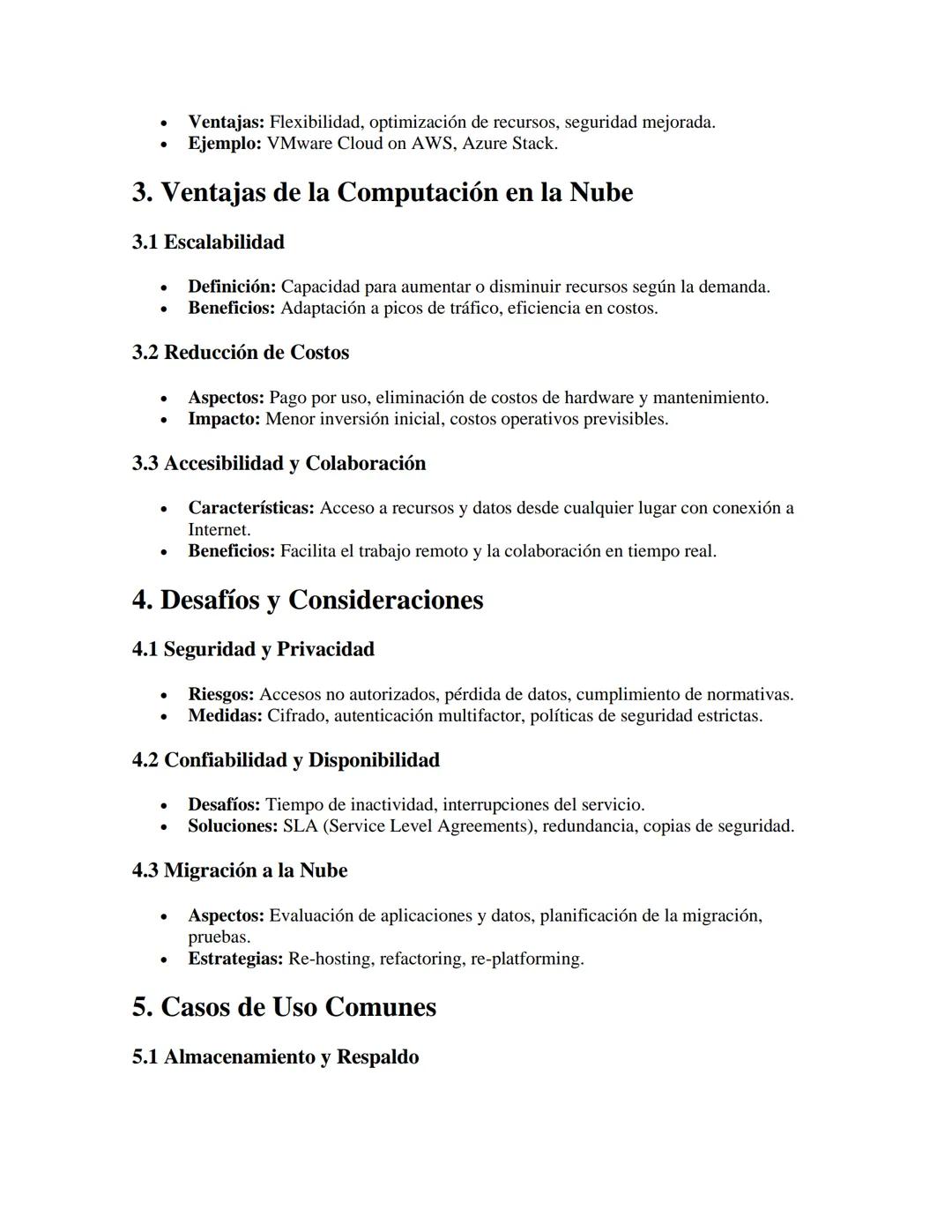 Computación en la Nube
APUNTES//
1. Conceptos Básicos
1.1 Definición
•
Computación en la nube: Uso de servidores remotos en Internet para al