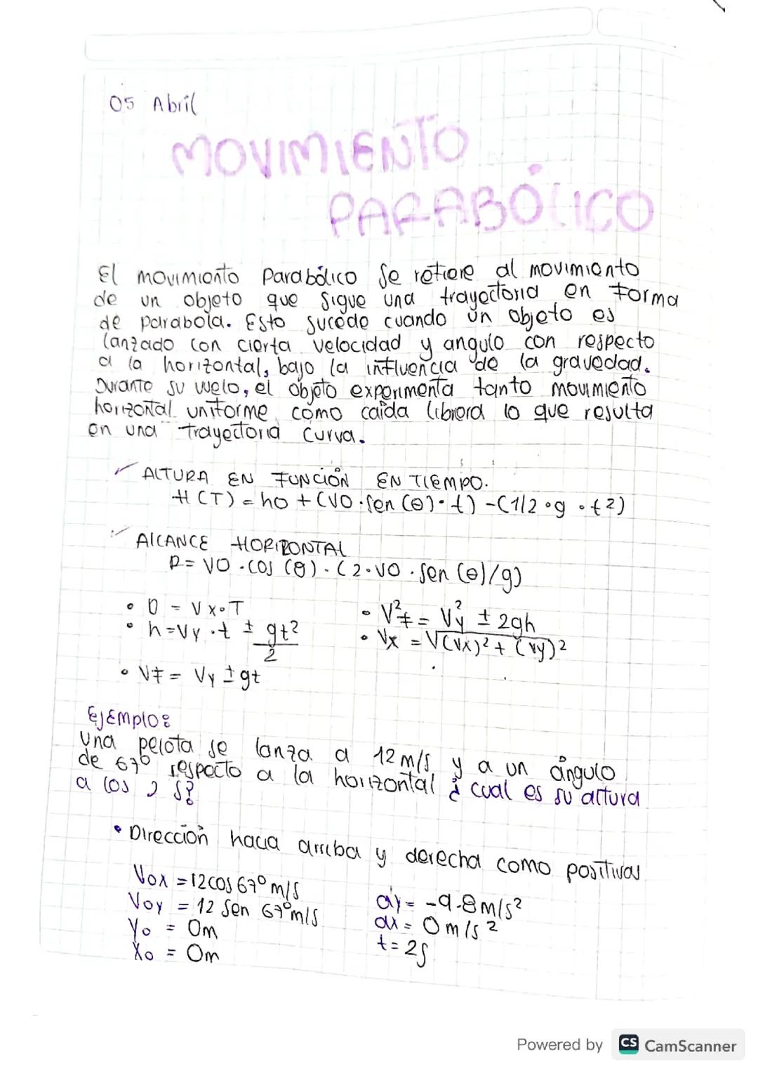 Movimiento parabólico