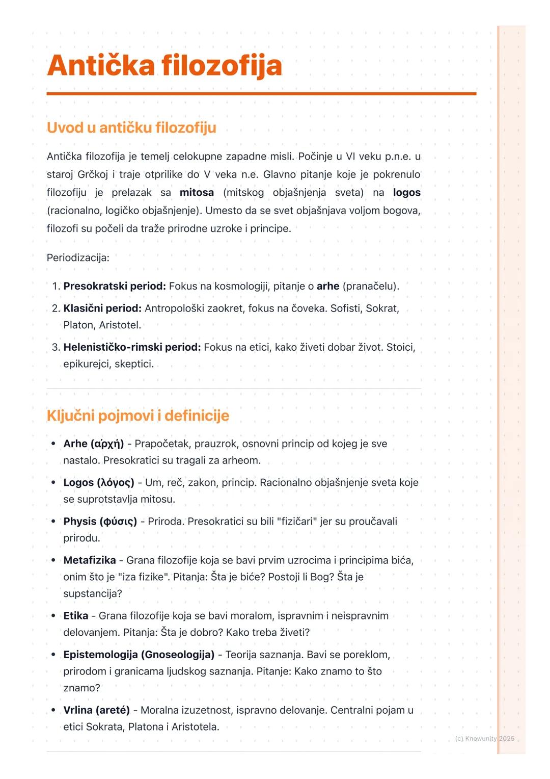 # Antička filozofija

Uvod u antičku filozofiju

Antička filozofija je temelj celokupne zapadne misli. Počinje u VI veku p.n.e. u
stroj Grčk