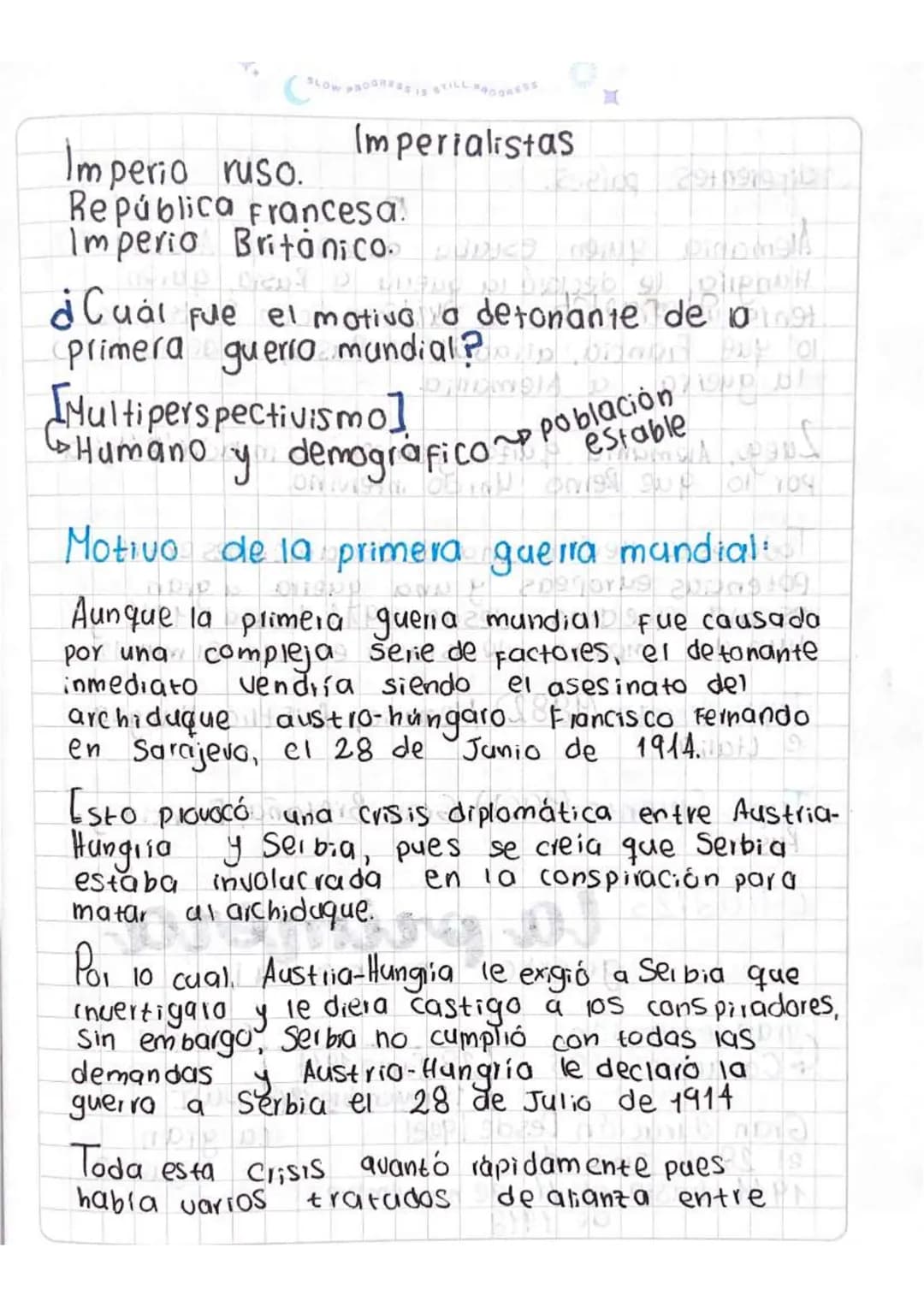 SLOW PRO
Imperialistas
Imperio ruso.
República Francesa!
Imperio Británico
Dient
post
¿Cuál fue el motivo yo detonante de o
primera guerra m