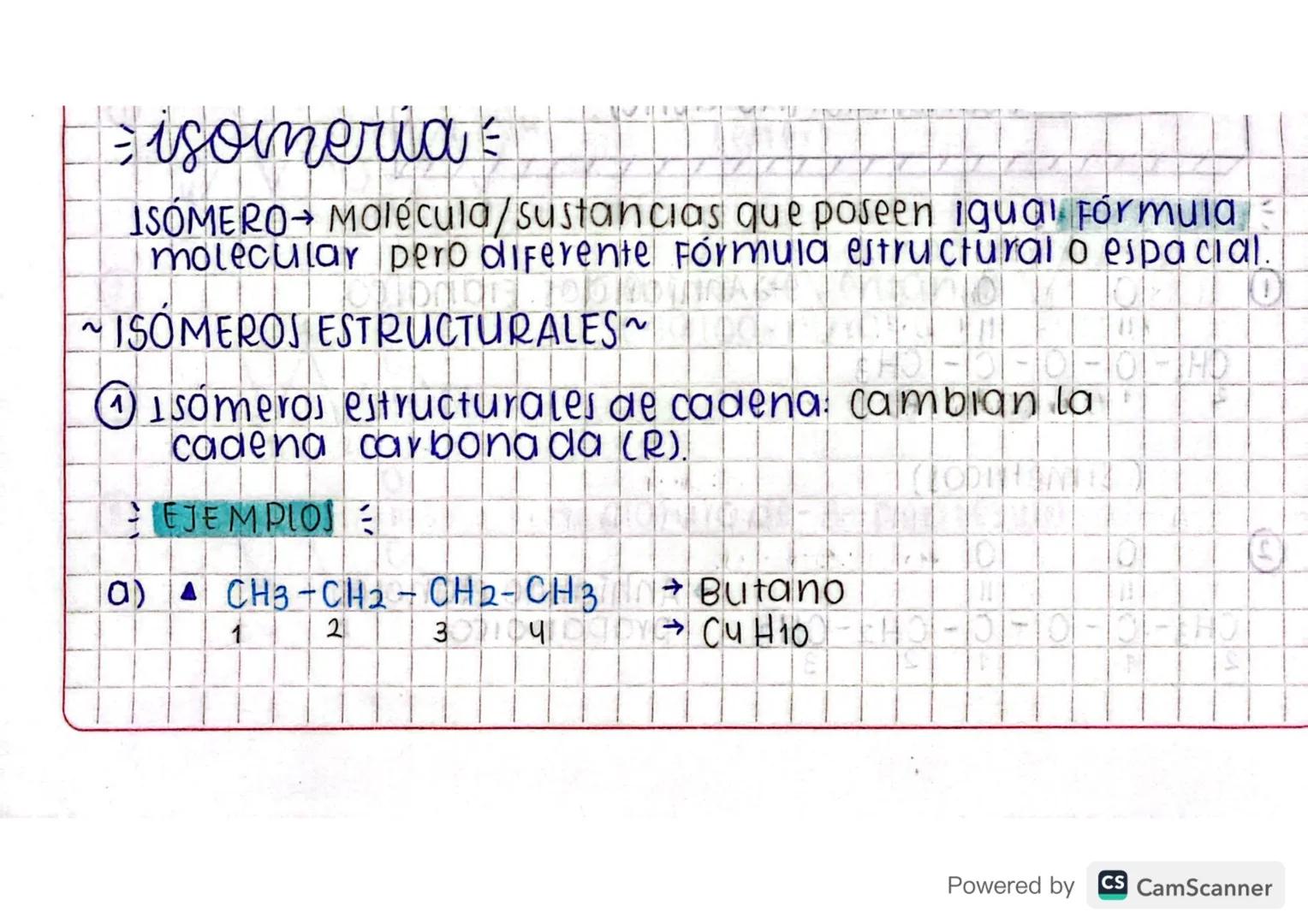 # isomeria

ISOMERO→ Molécula/sustancias que poseen igual fórmula
molecular pero diferente fórmula estructural o espacial.

~ ISOMEROS ESTRU