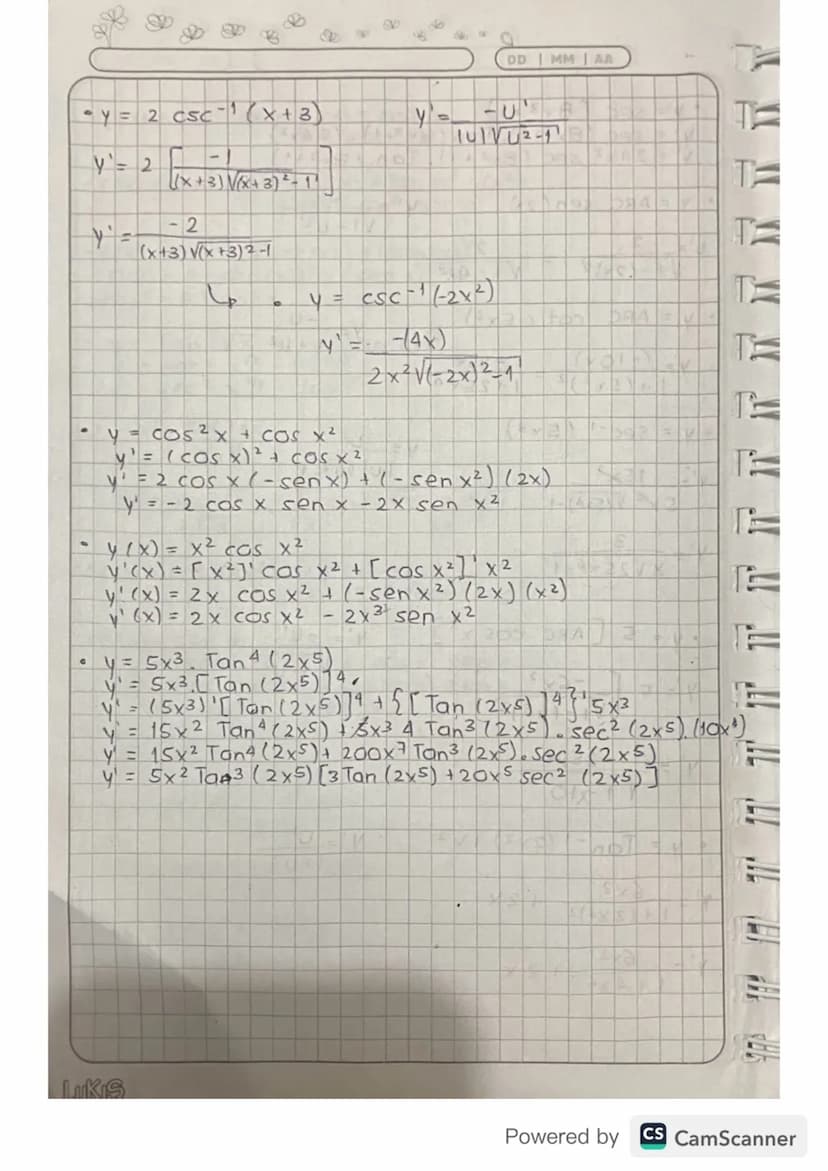 RAKA
9
&
DD | MM AA
Regla de la Cadena
Sea
y = f(u) y u= g(x) @ determinan una funcion
compuesto y = f((g(x)), sig es diferenciable Ex y
Xyf