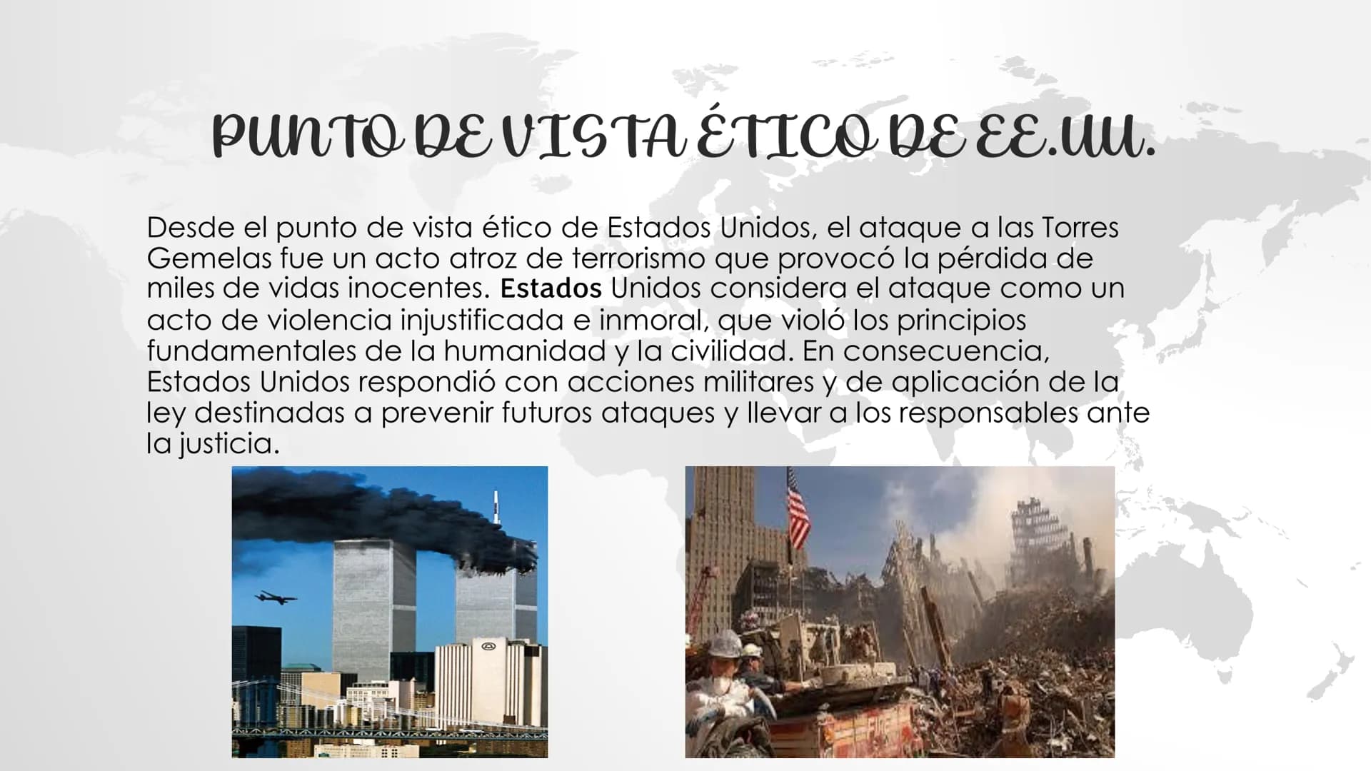 ATENTADO DE
LAS TORRES
GEMELAS DESCRIPCIÓN
El 11 de septiembre de 2001, 19 terroristas de Al-Qaeda secuestraron cuatro aviones comerciales
I