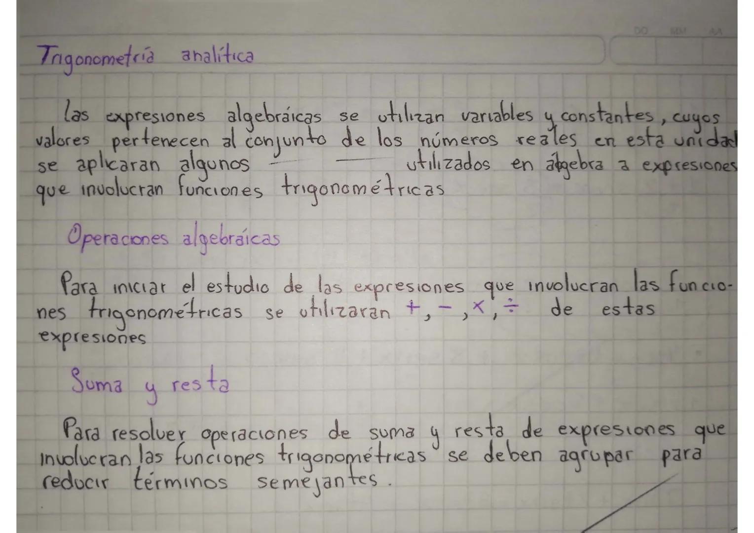 DO MM
Trigonometria analitica
se
y constantes, cuyos
las
expresiones algebraicas utilizan variables y constantes,
valores pertenecen al conj