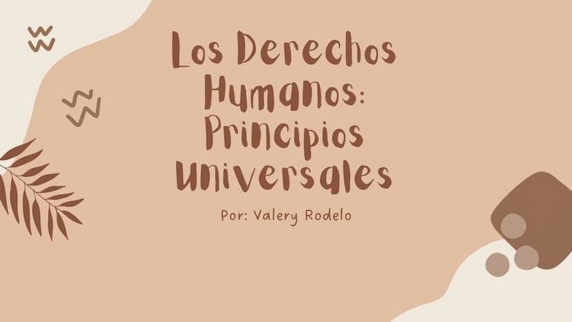 Los Derechos
Humanos:
Principios
universales
Por: Valery Rodelo
33 Derechos
Humanos
Los derechos humanos son derechos inherentes
a todos los