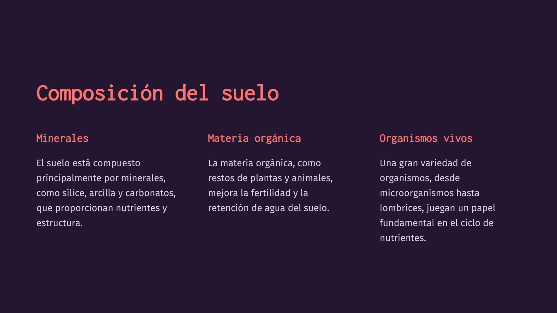 amy
alamy
a
a
alamy
ala
Química del suelo:
Composición, nutrientes,
fertilizantes, pesticidas
Exploraremos los diversos aspectos de la quími