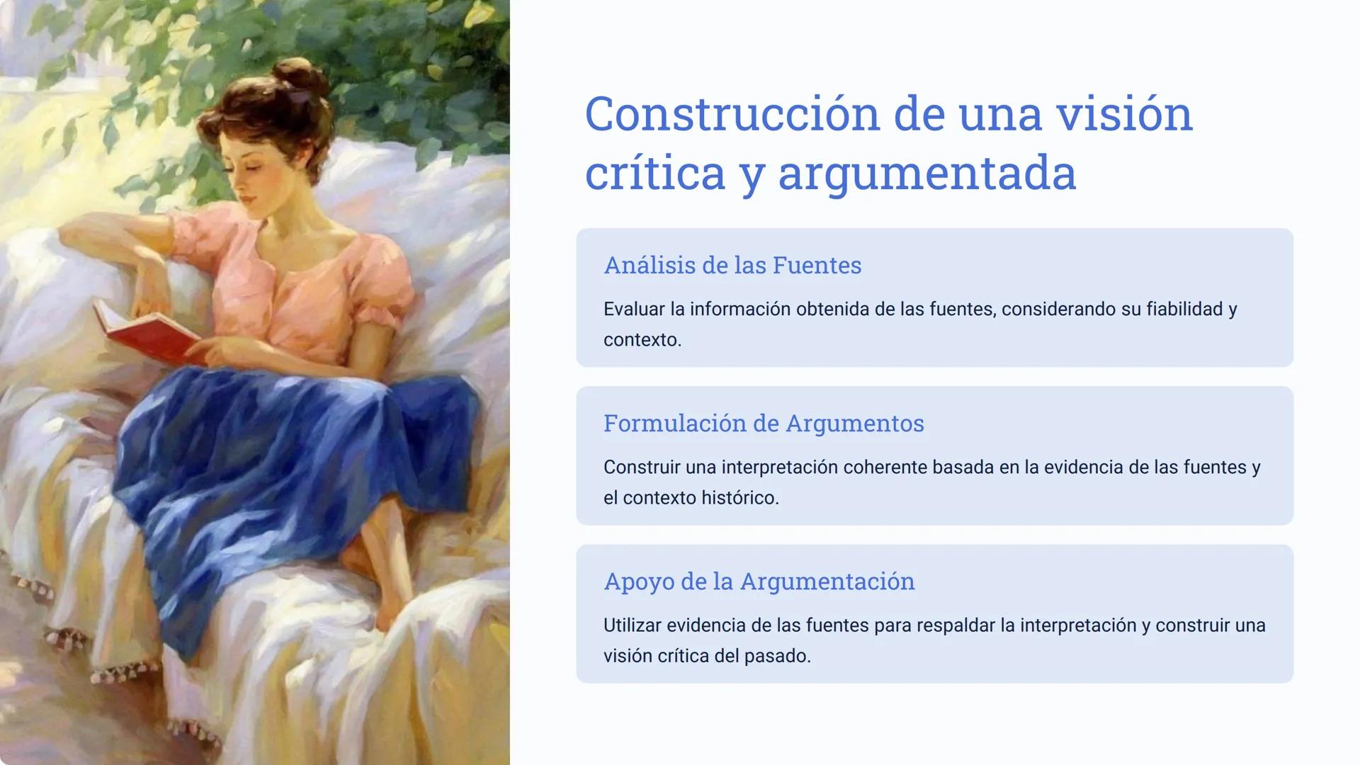 pensamiento
histórico
El pensamiento histórico nos permite comprender el pasado y
cómo éste impacta el presente. Esta herramienta nos ayuda 