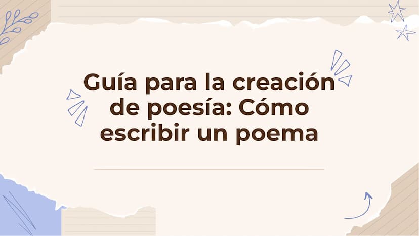 пос
Guía para la creación
de poesía: Cómo
escribir un poema *
Introducción
Bienvenidos a la guía para la creación de poesía. Aprenderás cómo