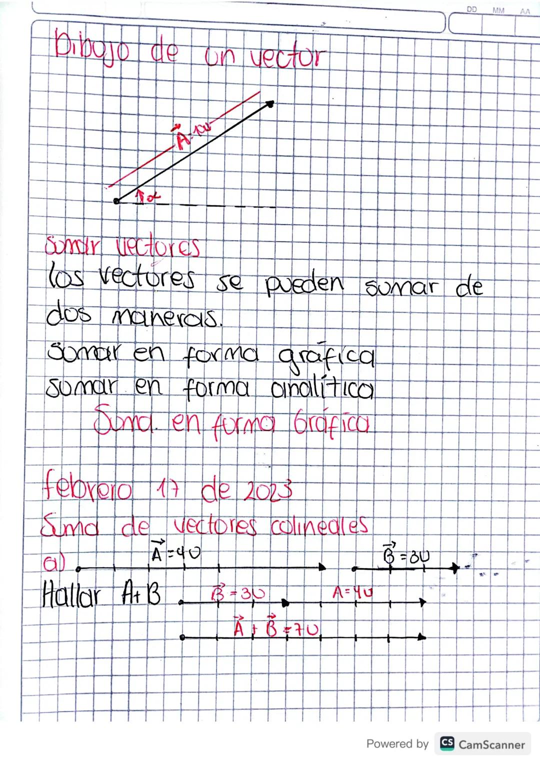 Vectores
Son magnitudes fisicas que tienen.
tres cosas: Un numero o un modulo,
und clirección y on sentido.
Ejemploss
desplazamiento, veloci