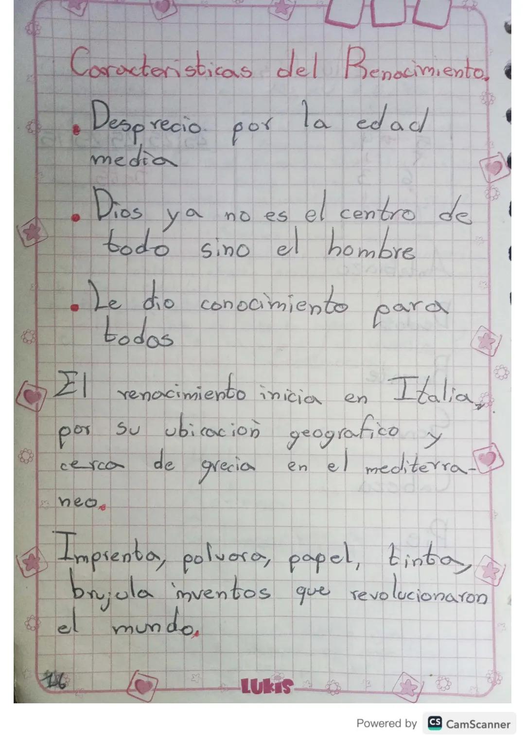 Caracteristicas del Renocimiento,
Desprecio
recio por
la edad
media
Dios
ya no es
el centro de
todo sino el hombre
•Le dio conocimiento
pard