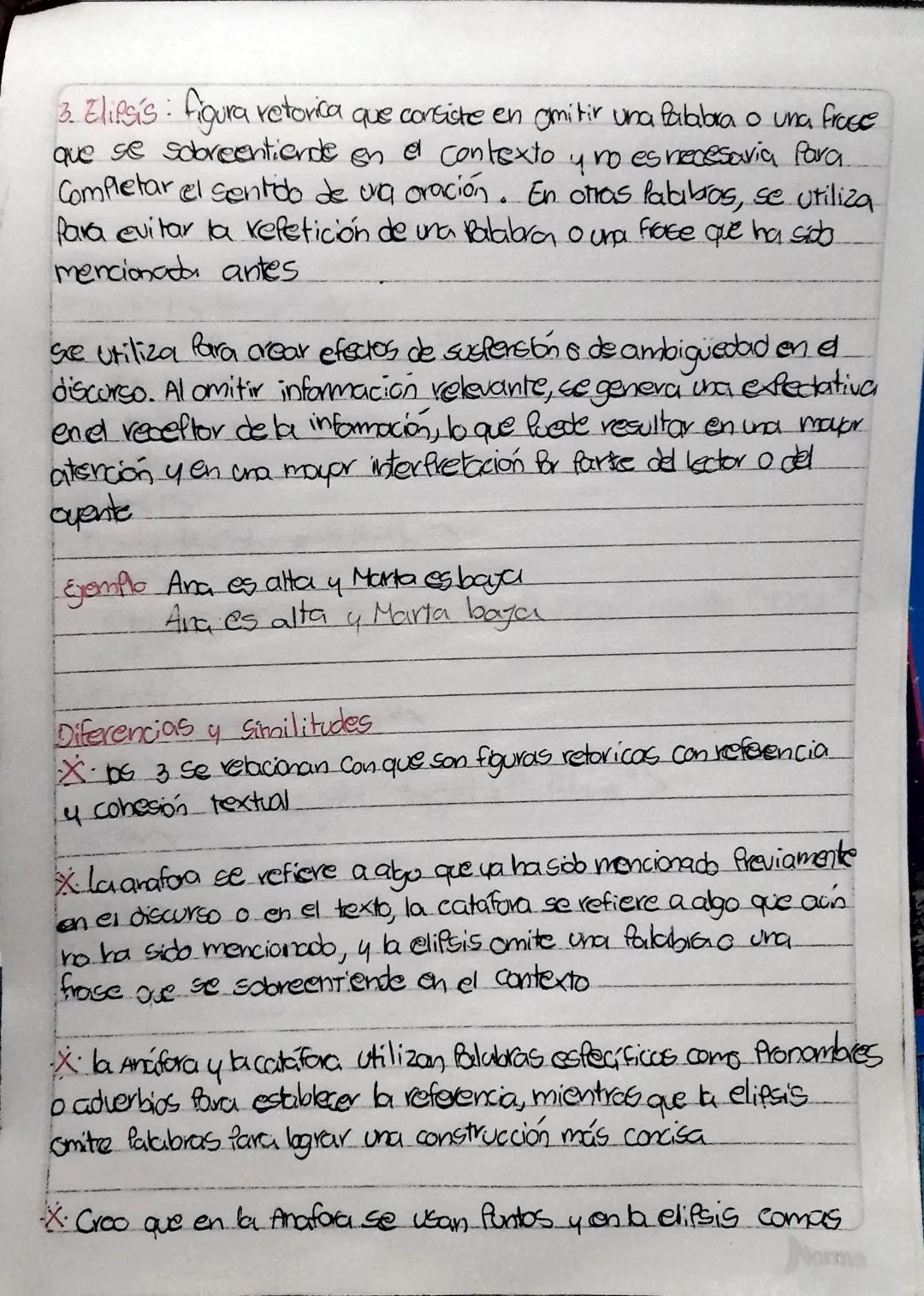 ANAFORA, CATAFORA Y
Elipsis
Son recursos textuales Para embellecer y mejorar el texto. Mas
que nada estos son Procedimientos de Cohesion tex