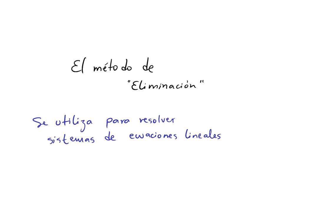 Método de eliminación