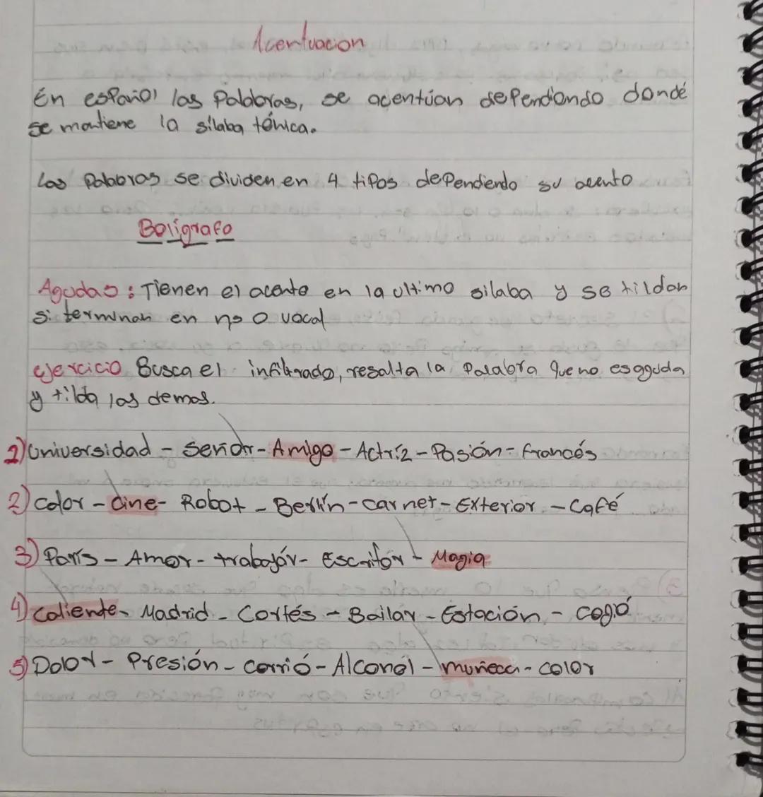 # Acentuacion

En esparidi las palabras, se acentúan dependiendo donde
se montiene la sílaba ténica.

Las Palabras se dividen en 4 tipos dep