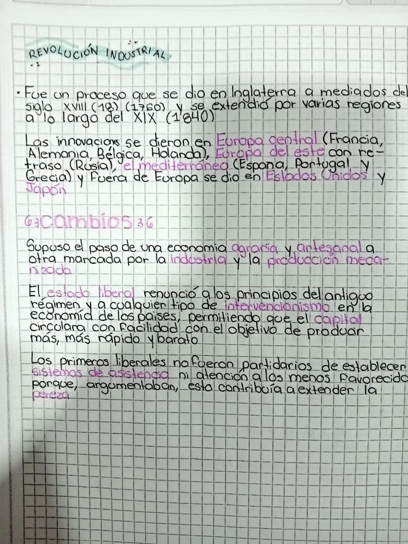REVOLUCIÓN INDUSTRIAL
•Fue un proceso que se dio en Inglaterra a mediados del
Siglo XVIII (18) (1760) (1840)
se extendió por varias regiones