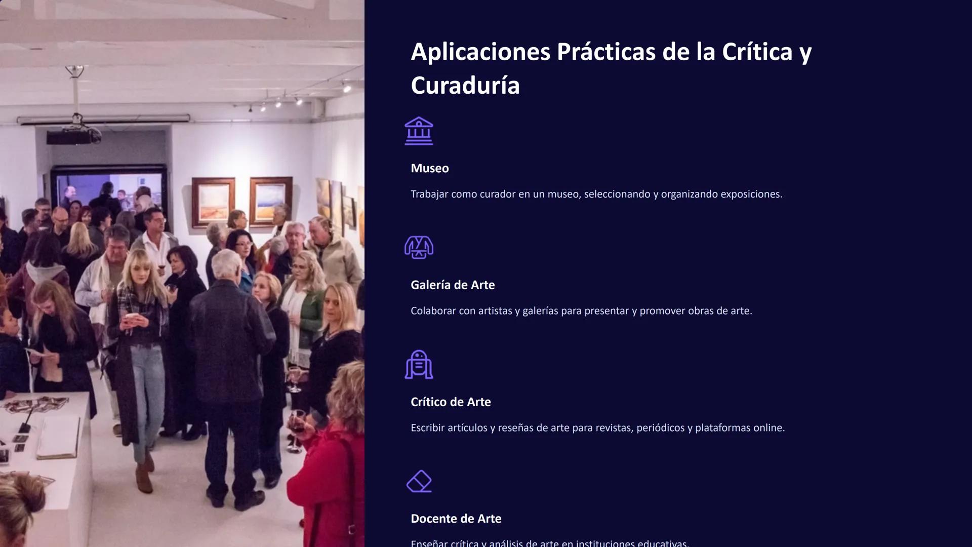 Crítica y Curaduría
Artística: Desarrollando
tu mirada

Este curso te invita a explorar el mundo del arte desde una perspectiva
crítica y cu