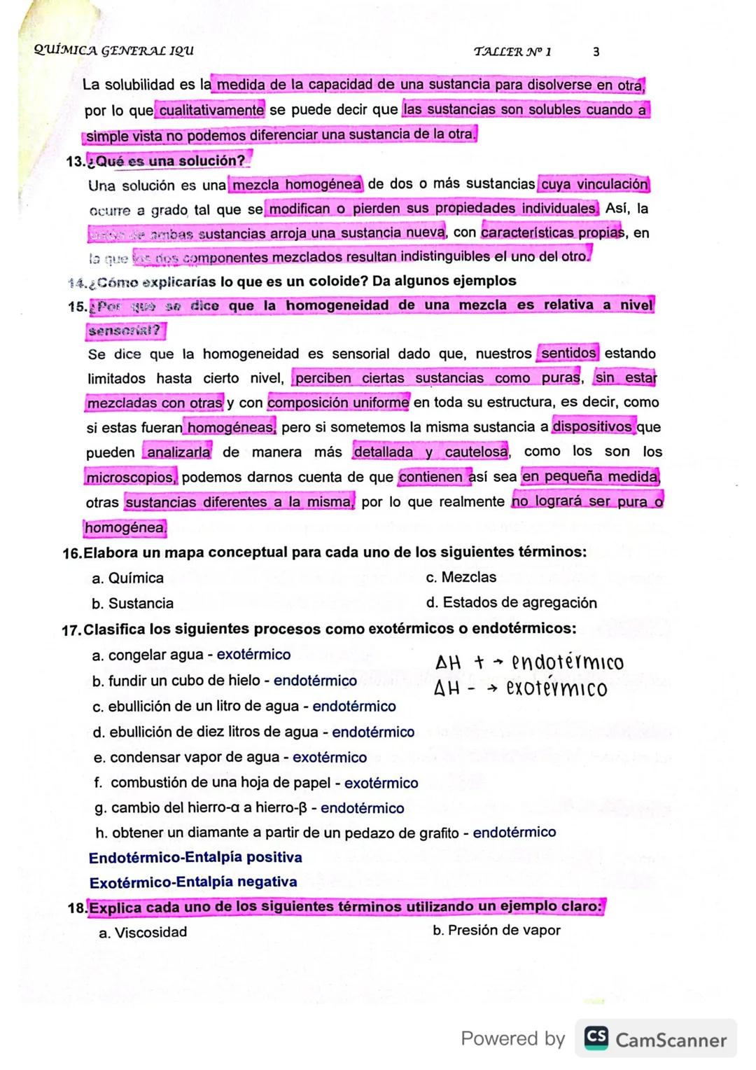 QUÍMICA GENERAL IQU

TALLER N° 1
1
TALLER N° 1

Selección realizada por el profesor J.J. Parra

1. Cuál es la diferencia entre definición y 