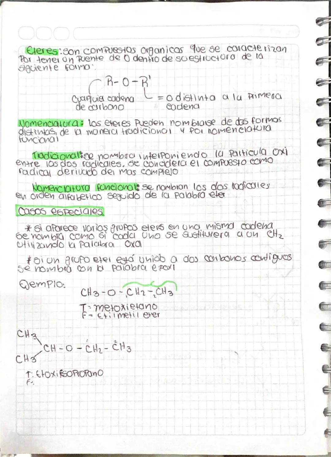 Eleres son compuestos organicas que se caracterizan
Por tener on Puente de 0 dentro de so estructura de la
Siguiente forma:
R-O-R'
Cparcier 