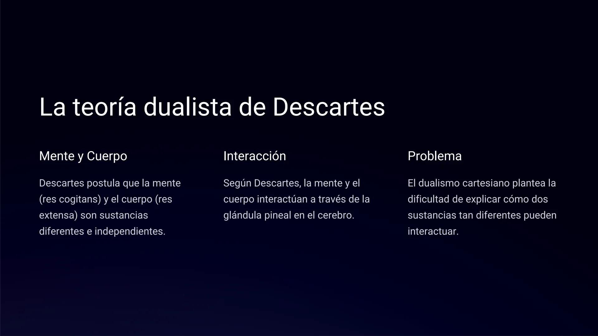 LTI
Filosofía de la
mente: Descartes,
Ryle y Searle
Exploramos las principales ideas y debates en torno a la relación
entre la mente y el cu