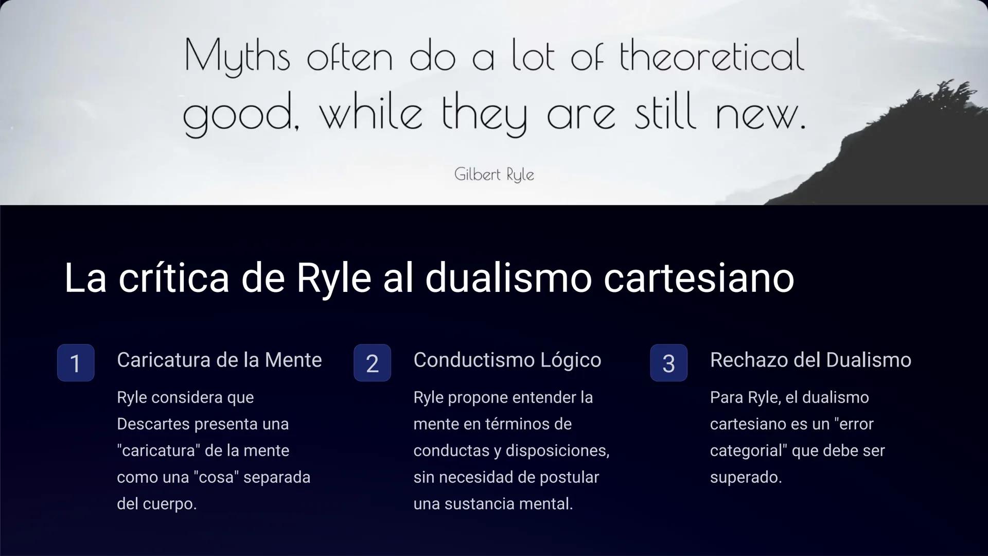 LTI
Filosofía de la
mente: Descartes,
Ryle y Searle
Exploramos las principales ideas y debates en torno a la relación
entre la mente y el cu