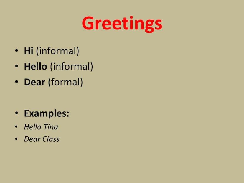 How to write and
E-mail
@
By andrés Gómez Greeting
Opening p.
Main p. 1
Main p. 2
Dear John,
It's nice to hear from you, and I'm happy to
an