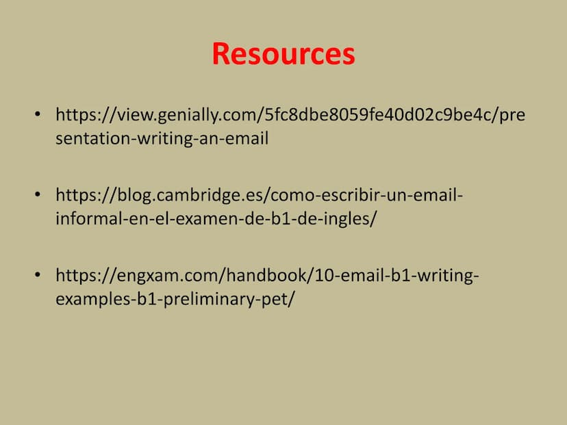 How to write and
E-mail
@
By andrés Gómez Greeting
Opening p.
Main p. 1
Main p. 2
Dear John,
It's nice to hear from you, and I'm happy to
an