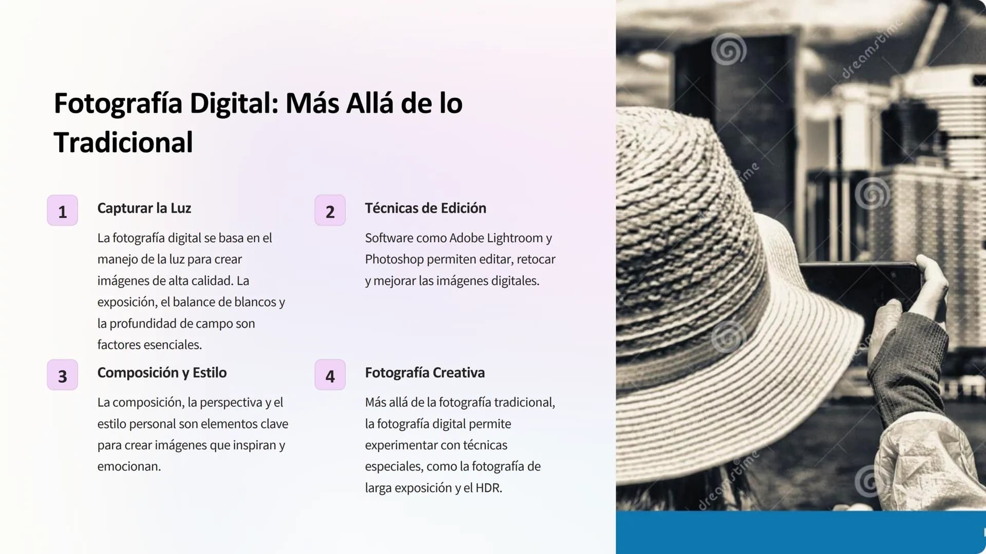 Arte y Medios Digitales
Digitales
Explora el mundo del arte digital, donde la creatividad se fusiona con la
tecnología para crear experienci