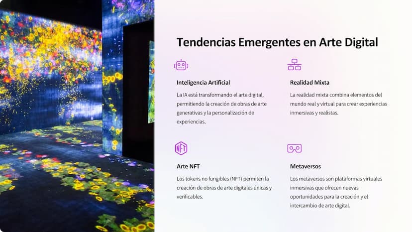Arte y Medios Digitales
Digitales
Explora el mundo del arte digital, donde la creatividad se fusiona con la
tecnología para crear experienci