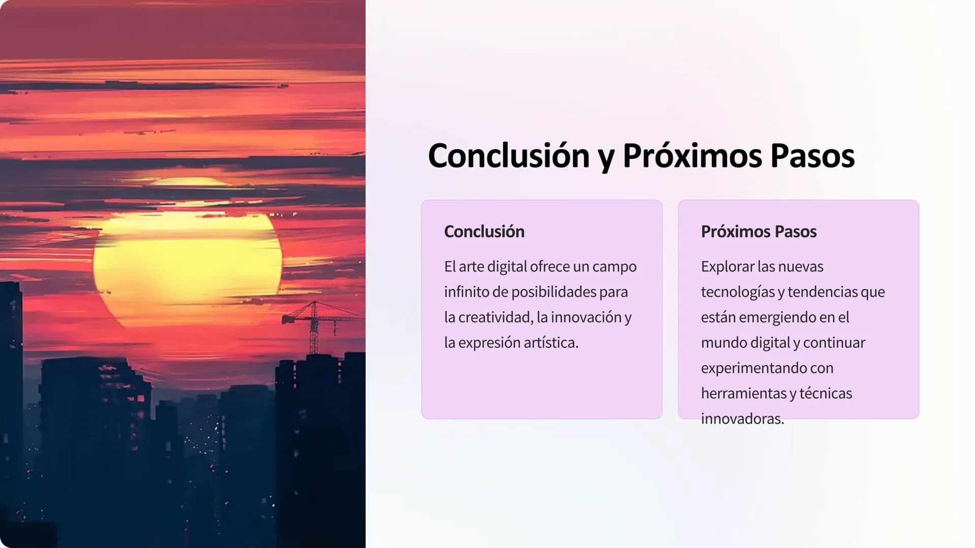 Arte y Medios Digitales
Digitales
Explora el mundo del arte digital, donde la creatividad se fusiona con la
tecnología para crear experienci