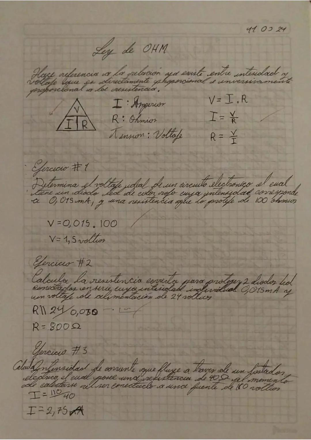 410324
Ley de OHM
Hace referencia a la relacion and existe entre intendad;
vo lose que es directamente ophoporcional a unversivamente
propor