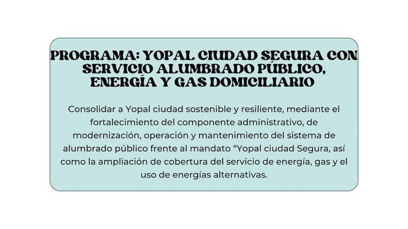 ALEJANDRA SIERRA
PLAN DE DESAROLLO
H H
)(
MUNICIPAL DE
YOPAL YOPAL
Yopal, municipio capital del departamento de Casanare, goza de
una posici