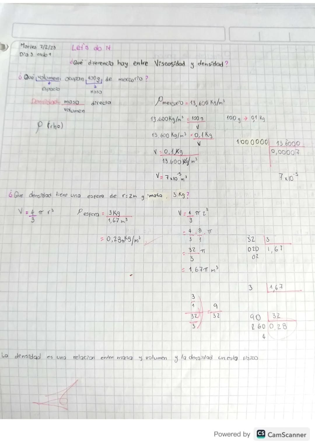 Mories 7/2/23
Dia 3 ciclo 1
Let's do t
¿Que diferencia hay entre Viscosidad densidad?
Que volumen, ocupan 100g, de mercurio ?
y
Espacio
Hasa