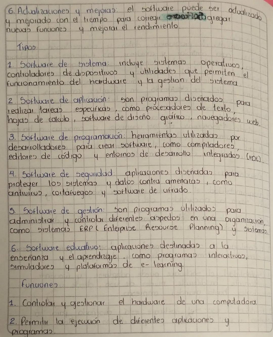 # Software

Concepto:
Es un conjunto de programas, datos y documentación que
se utiliza para controlar y coordinar las funciones de hardware