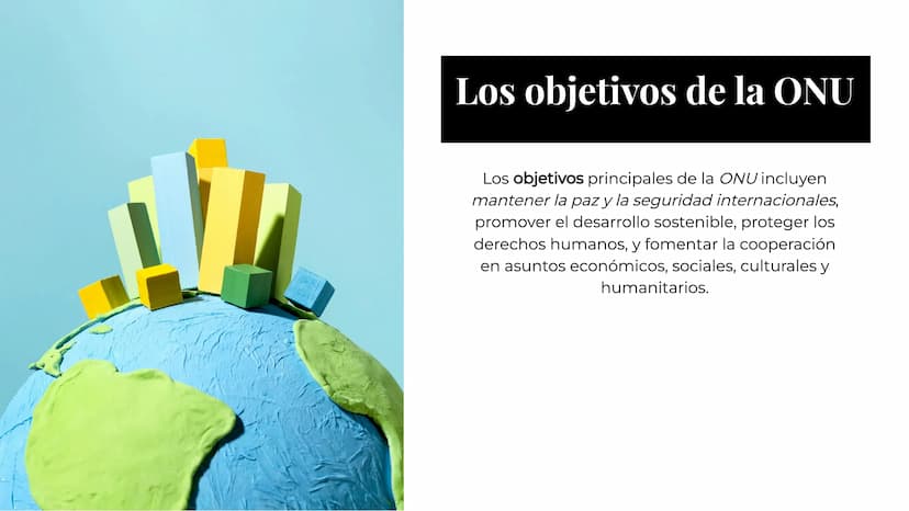 Un repaso
histórico de la
ONU Introducción
La Organización de las Naciones Unidas
(ONU) es un organismo internacional
que busca promover la 
