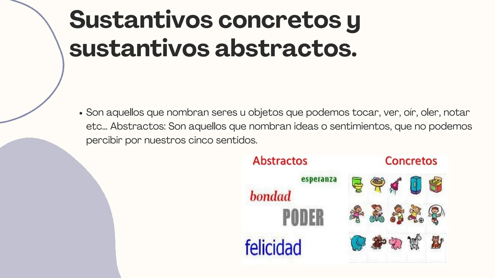 Los
sustantivos Indice
1
¿Qué es un sustantivo?
¿Cuáles son los tipos de
2
sustantivos?
3
Ejemplos ¿Qué es un
sustantivo?
•
Un sustantivo es